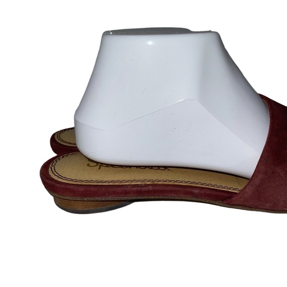 Splendid Women's Slide On Sandals Size 8.5 Suede Upper Plum Flats Low Heel - Picture 3 of 5